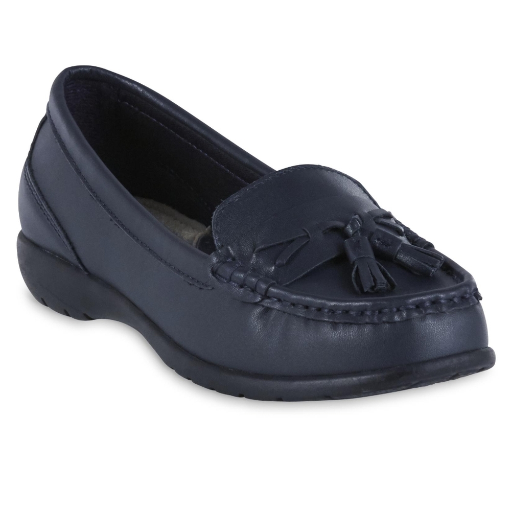 Thom McAn Navy Blue Leather Flat Shoes - Loafers Size 7.5w
